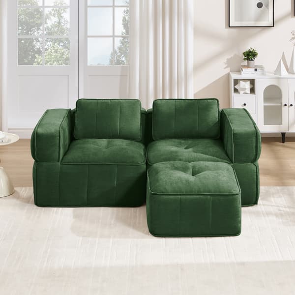 SONNENH 2-personers sofa, Polyester, Grøn, 198 × 162 × 67 cm