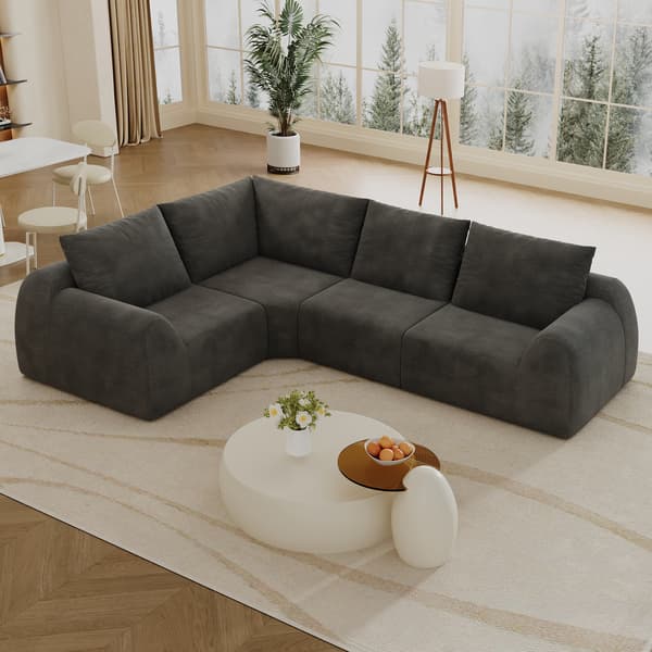 SONNENH Sofa, Stof, Mørkegrå, 267 × 200 × 85 cm