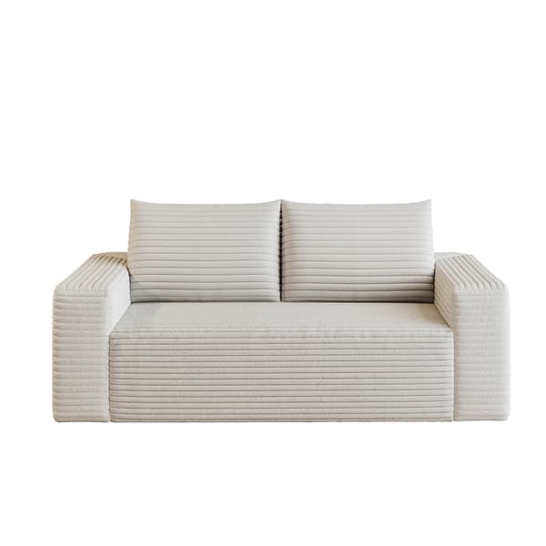 SONNENH 2-sitssoffa, Tyg, Krämvit, 180 × 90 × 83 cm