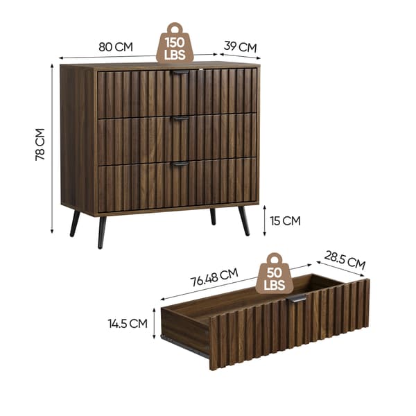SONNENH Förvaringsskåp, MDF, Valnöt, 80 × 38 × 78 cm