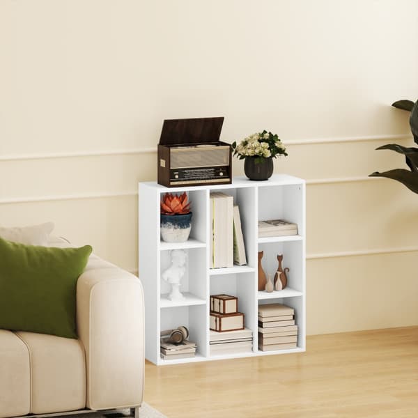 SONNENH Bokhylla, 8 Tier Standing Shelf, Storage Shelf, Kitchen Shelf för vardagsrum, sovrum, kontor, vit