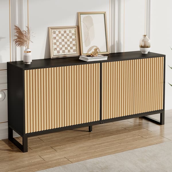 SONNENH Kenkäkaappi, MDF / Lastulevy, Musta / Luonnonväri, 160 × 40 × 75 cm