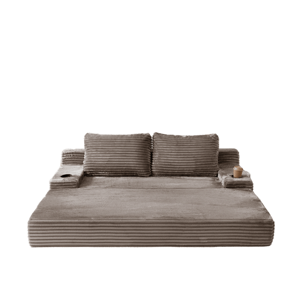 SONNENH Sovesofa, Fløjl, Brun, 180 × 85 × 62 cm