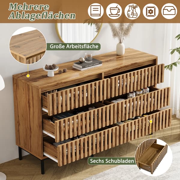 SONNENH Kommode, MDF / Spånplade, Naturfarvet, 120 × 40 × 81 cm