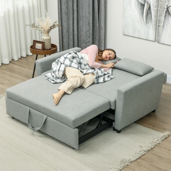 SONNENH Bäddsoffa, 2-sits soffa med sovfunktion, justerbart ryggstöd, soffa med kuddar, sammetslook, bäddsoffa med förvaringslåda för vardagsrum