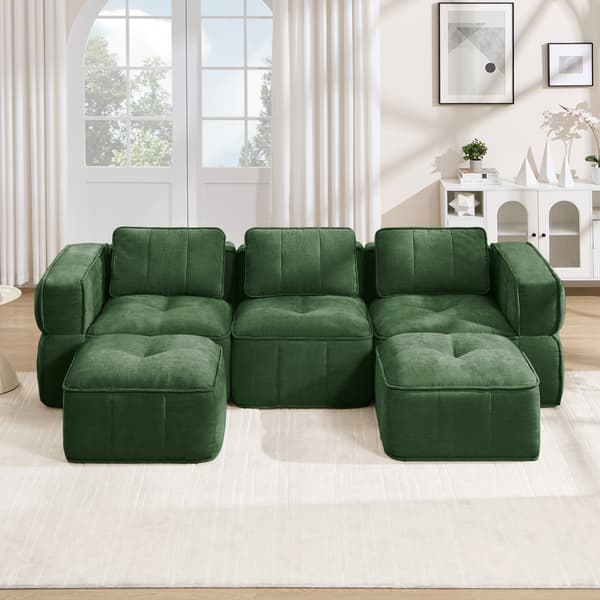 SONNENH 3-personers sofa, Polyester, Grøn, 271 × 162 × 67 cm