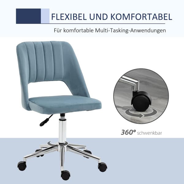 SONNENH Kontorstol, Polyester, Blå, 49 × 60 × 91 cm