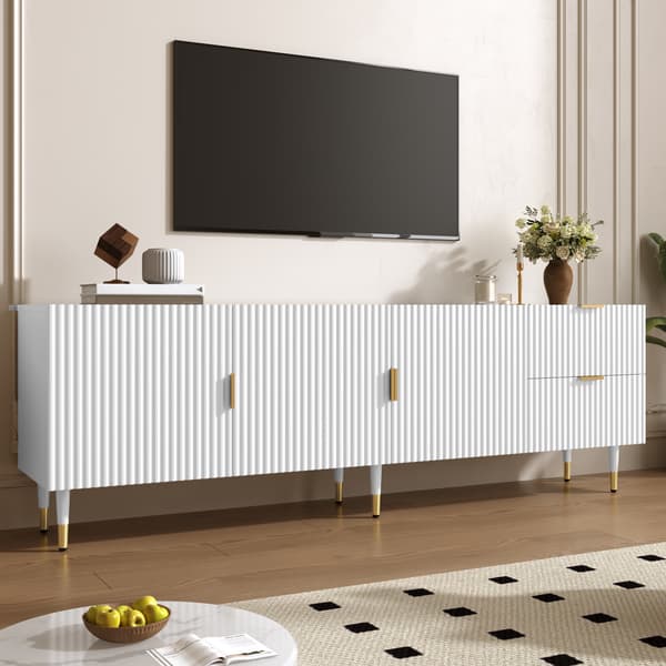 SONNENH TV-bord, MDF / Spånplade, Hvid, 170 × 35,5 × 55 cm