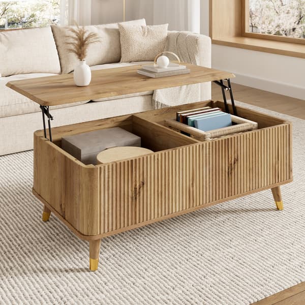 SONNENH Soffbord, MDF, Naturfärgad, 97 × 52 × 56,5 cm