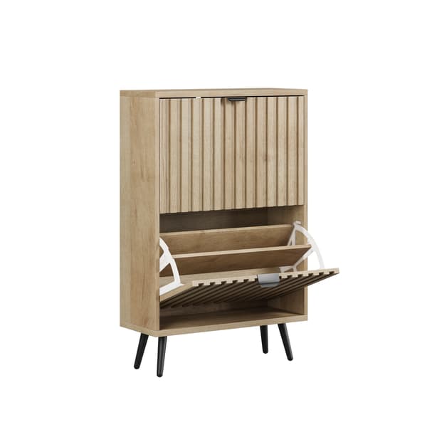 SONNENH Skoskab, MDF / Spånplade, Eg, 60 × 24 × 95 cm