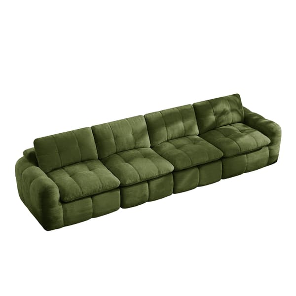 SONNENH Sofa, Chenille, Grøn, 334 × 97 × 68 cm