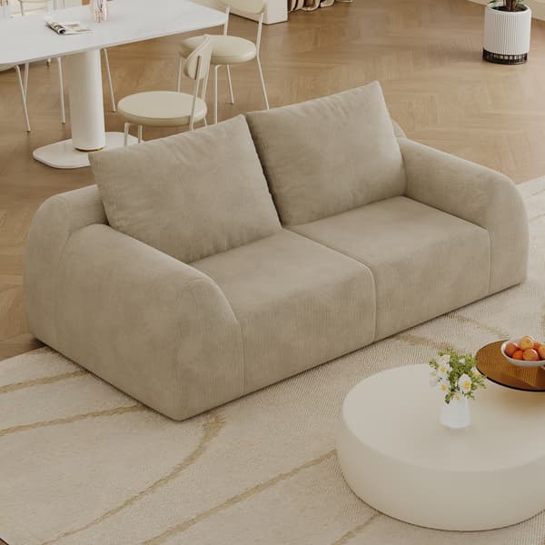 SONNENH 2-sitssoffa, Tyg, Khaki, 190 × 95 × 85 cm