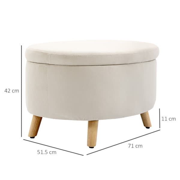 SONNENH Förvaringsbänk, Polyester, Beige, 71 × 51,5 × 42 cm