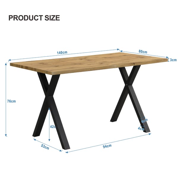 SONNENH Matbord, MDF, Ek, 140 × 80 × 76 cm