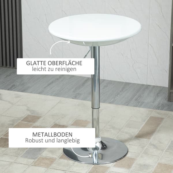 SONNENH Barbord, Metall, Vit, 61 × 61 × 97 cm