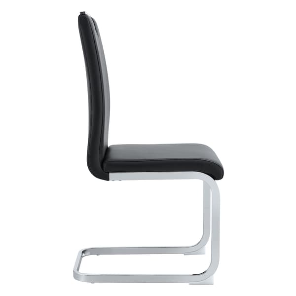 SONNENH Sæt af 4 sorte arched PU-stole – perfekt integreret i industrielle og moderne hjemdesign