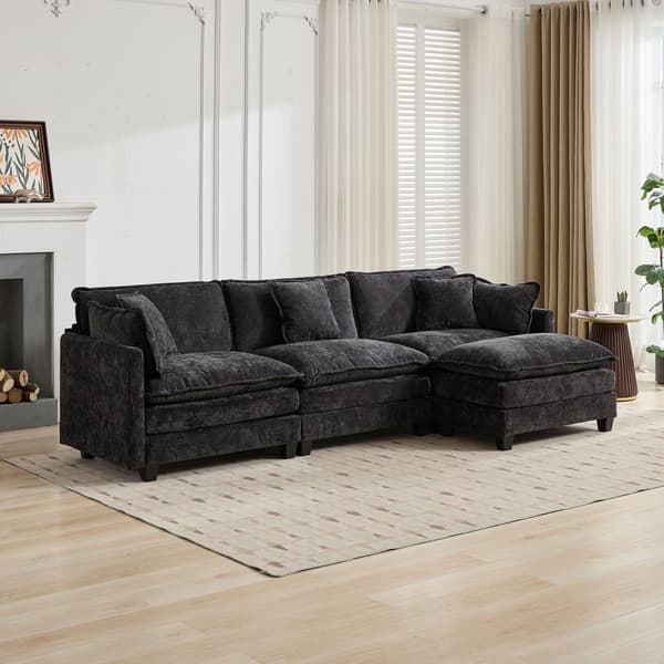 SONNENH Cloud Sofa Ottoman, Modern Sectional Couch, för vardagsrum sovrum och lägenhet, Comfy Double Layer Upholstered Seat Cushion