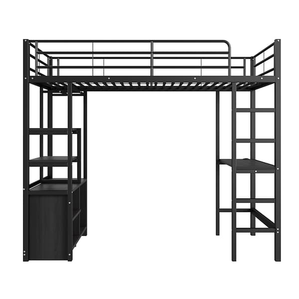 Køjeseng, 90 x 200 cm, sort, med opbevaring