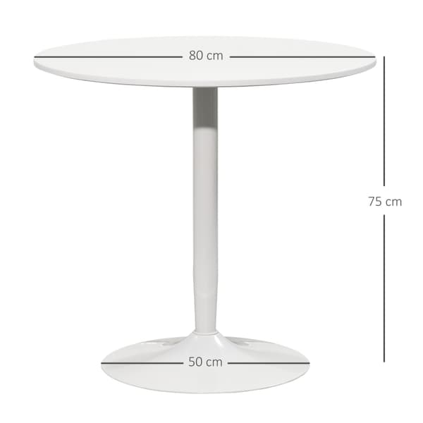 SONNENH Matbord, Trä, Vit, 80 × 80 × 75 cm