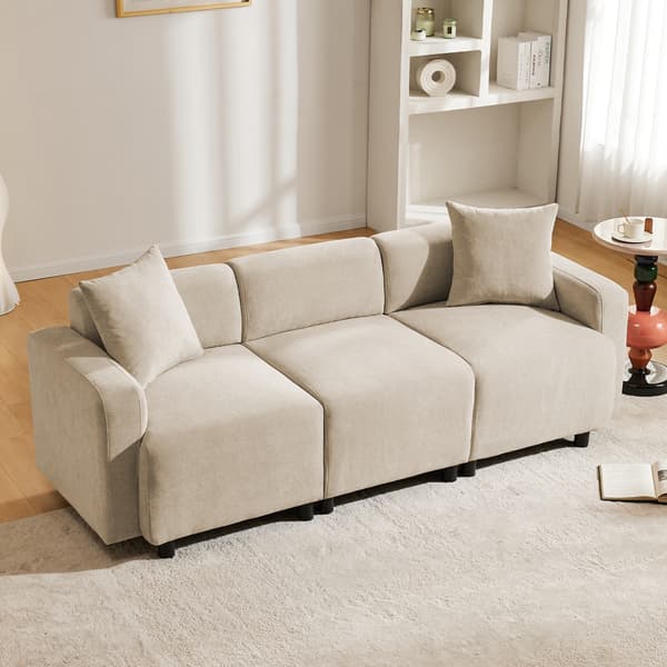 SONNENH Vanlig soffa, modern design, stoppade möbler, soffa, 3-sits soffa, vardagsrumsoffa, soffa med kuddar