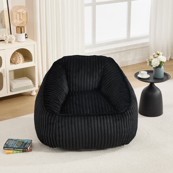 SONNENH Sækkestol, Chenille, Sort, 98 × 92 × 73 cm