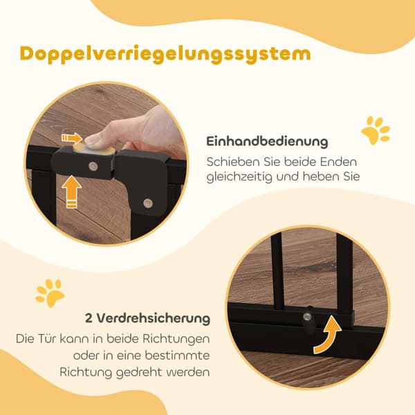 SONNENH Hundgrind, klämmontering, justerbar längd, stål/ABS, 75-95 x 76 cm, svart