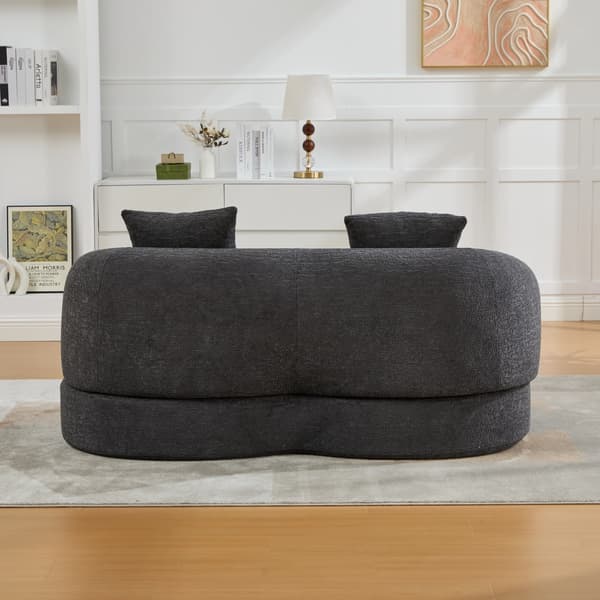 SONNENH Bäddsoffa, Chenille, Mörkgrå, 157 × 84 × 65 cm
