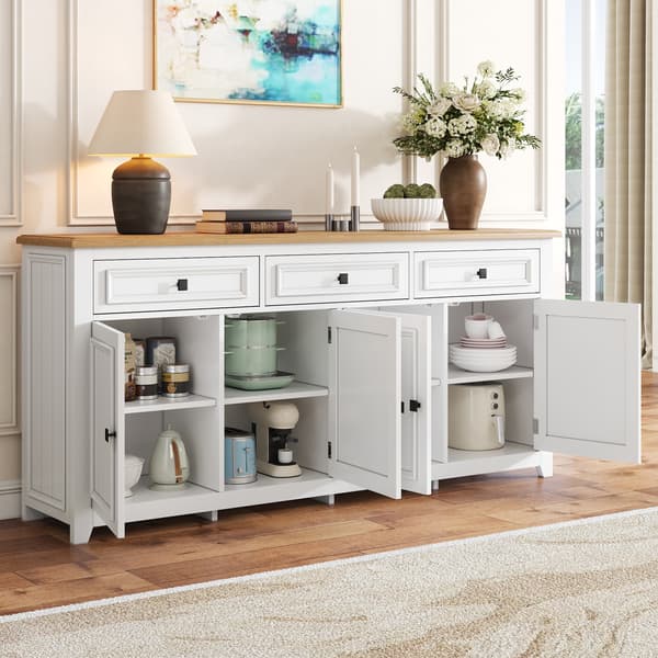 SONNENH Sideboard, MDF, Vit, 160 × 35 × 76 cm