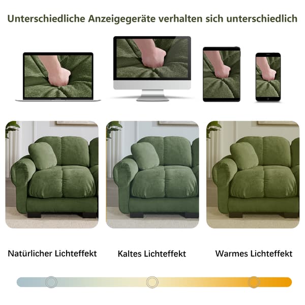 SONNENH 2-Sæder Chenille Sofa, Fine quiltet Design, Elegant stil, Modular Sofa, Tyk Sæde Cushions, Soft & Supportive, Ergonomisk Shaped Backrest