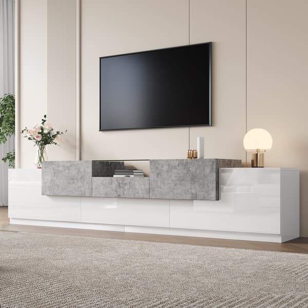 SONNENH TV-bord, MDF / Spånplade, Hvid, 200 × 33 × 48,5 cm