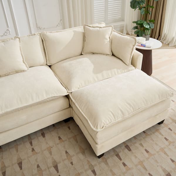 SONNENH Cloud Sofa Ottoman, Modern Sectional Couch, för vardagsrum sovrum och lägenhet, Comfy Double Layer Upholstered Seat Cushion