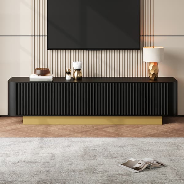 SONNENH TV-bord, MDF / Spånplade, Sort, 170 × 40,5 × 47 cm