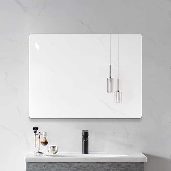 SONNENH 100×75 cm Ramfria väggspegel – HD kopparfri badrumsspegel, modern sminkspegel / sovrum / hall