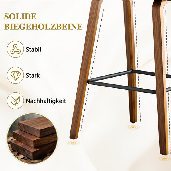SONNENH Barstol – set med 2, Trä, Vit, 54,7 × 44 × 88 cm