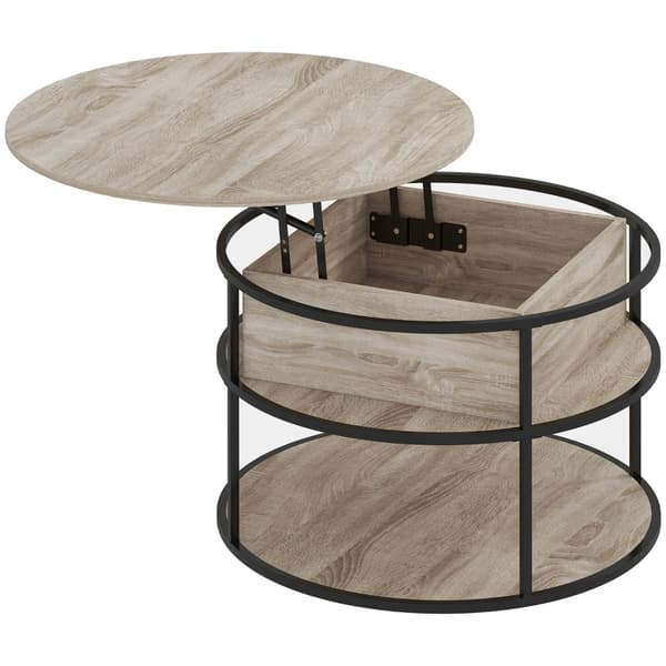SONNENH Soffbord, MDF, Ek, 80 × 80 × 61,5 cm