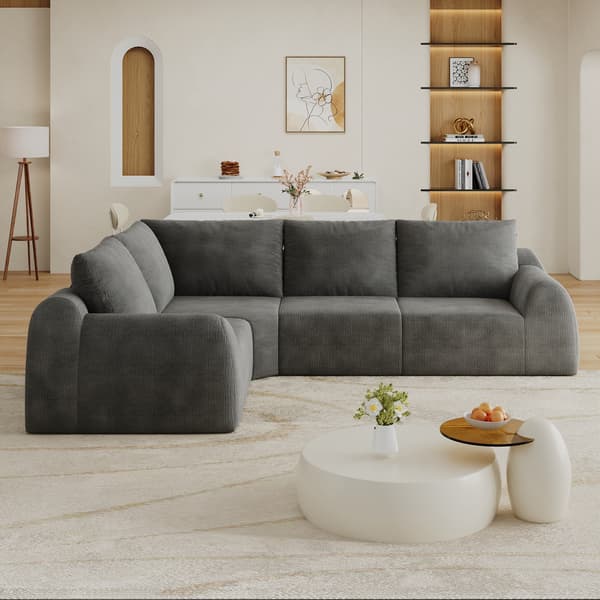 SONNENH Sofa, Stof, Mørkegrå, 267 × 200 × 85 cm