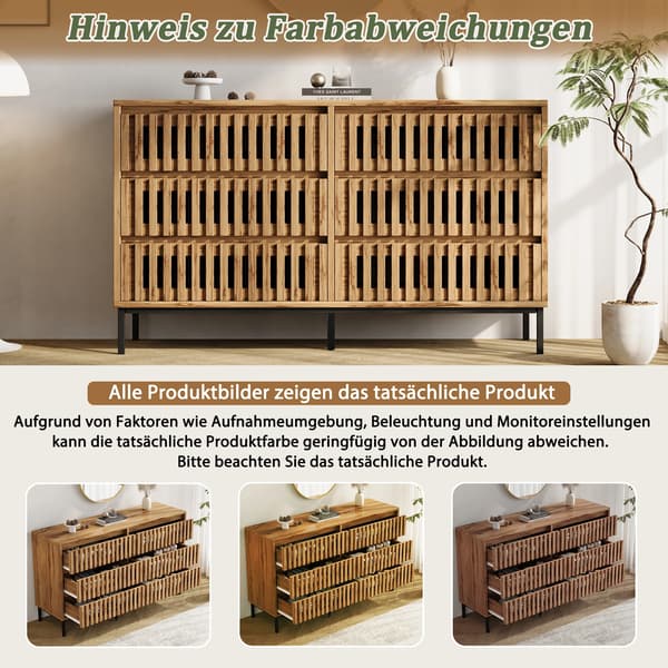 SONNENH Kommode, MDF / Spånplade, Naturfarvet, 120 × 40 × 81 cm