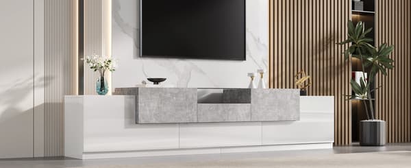 SONNENH TV-bord, MDF / Spånplade, Hvid, 200 × 33 × 48,5 cm