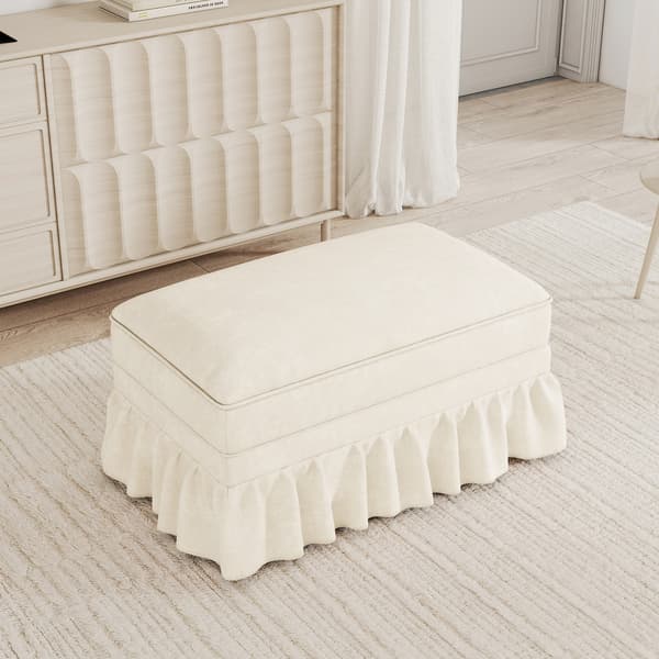 SONNENH Windsor skammel Chenille - Hvid
