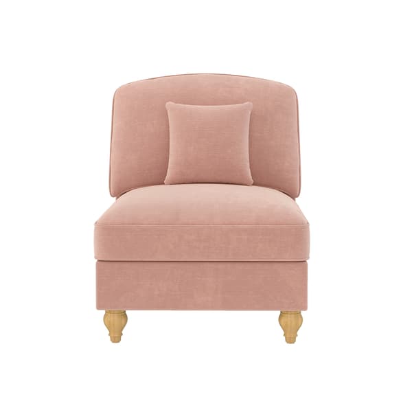 SONNENH Windsor Sofa uden armlæn Chenille med 1 pude - Lyserød