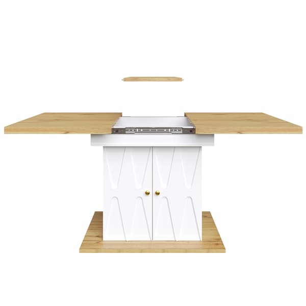 SONNENH Matbord, MDF / Metall, Vit, 110 × 70 × 76,5 cm