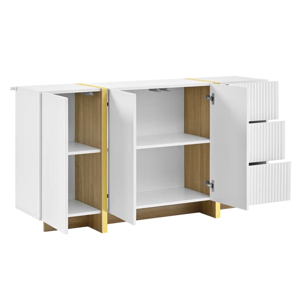 SONNENH Skænk, MDF / Spånplade, Hvid, 140 × 36 × 75 cm