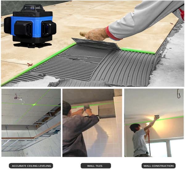 4D grøn laser 16 linjer 360°, selvnivellerende med tilbehør