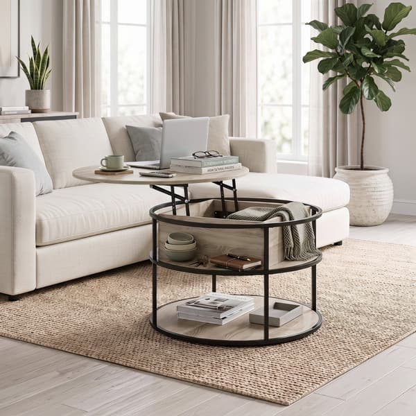 SONNENH Sofabord, MDF, Eg, 80 × 80 × 61,5 cm