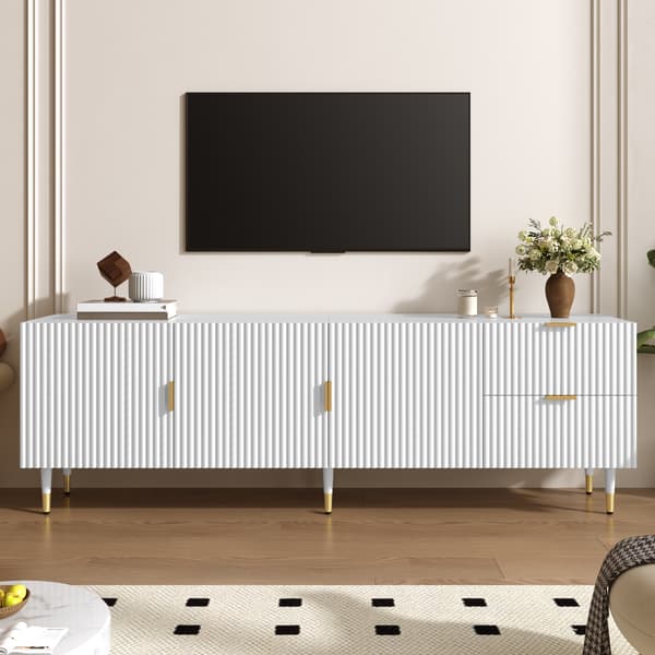 SONNENH TV-bord, MDF / Spånplade, Hvid, 170 × 35,5 × 55 cm