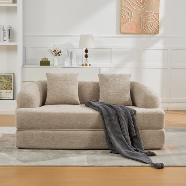 SONNENH Bäddsoffa, Chenille, Khaki, 157 × 84 × 65 cm