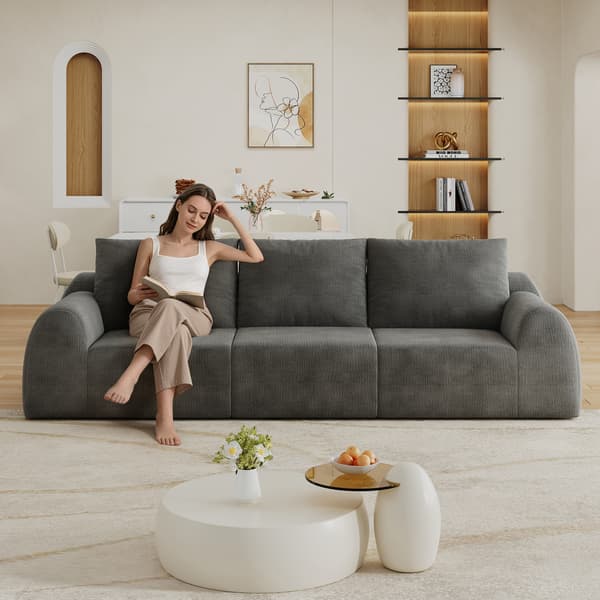 SONNENH Sofa, Stof, Mørkegrå, 257 × 95 × 85 cm