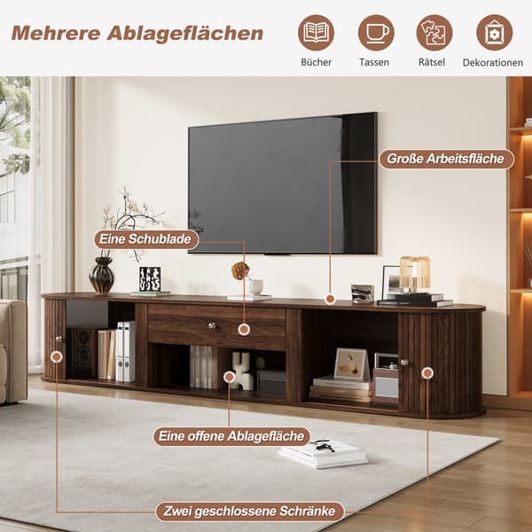 SONNENH TV-bord, Spånplade, Valnød, 180 × 40 × 40 cm