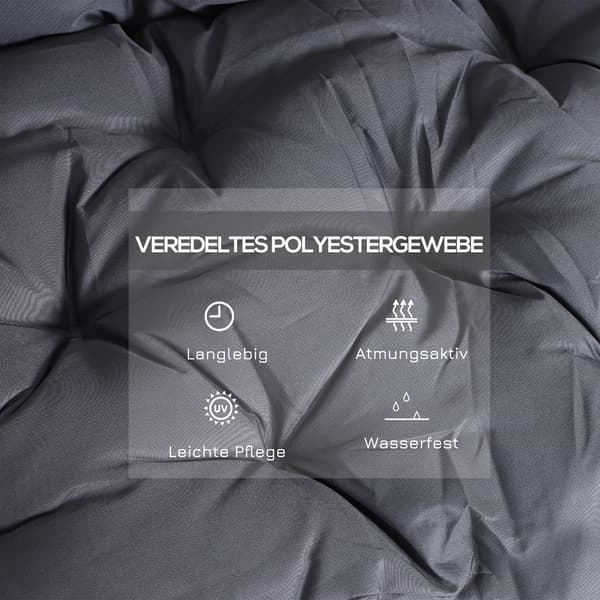 SONNENH Sittdyna, Polyester, Mörkgrå, 98 × 100 × 8 cm