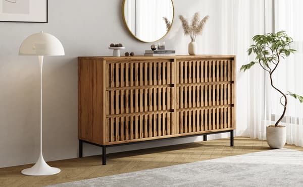 SONNENH Kommode, MDF / Spånplade, Naturfarvet, 120 × 40 × 81 cm